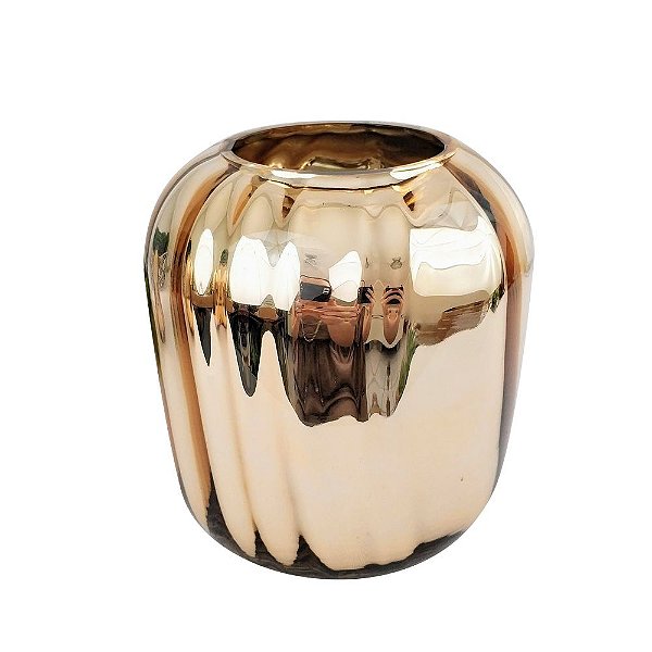 VASO DOURADO EM VIDRO 19CM
