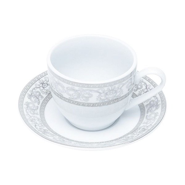 JOGO DE 4 XÍCARAS COM PIRES PARA CAFÉ SUPER WHITE