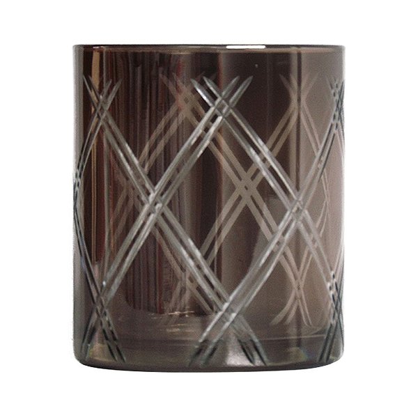 VASO DE VIDRO DECORATIVO EM ÂMBAR ESCURO
