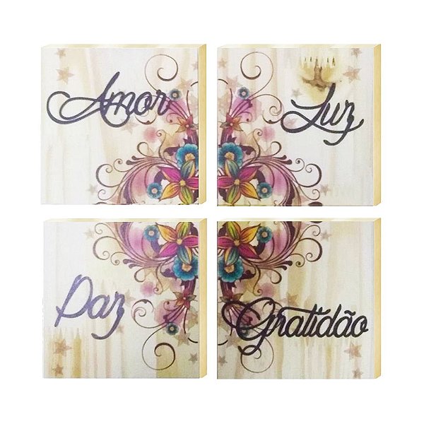 PLACA DECORATIVA COM MANTRA MÉDIO GRATIDÃO