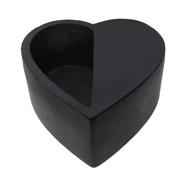 CACHEPOT CORAÇÃO PRETO EM CIMENTO