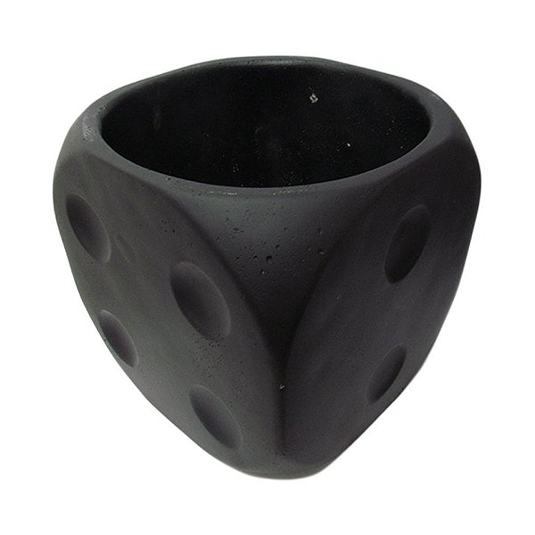 CACHEPOT DADO PRETO EM CIMENTO