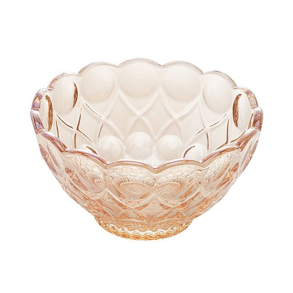 CONJUNTO 6 BOWLS  DE CRISTAL ÂMBAR