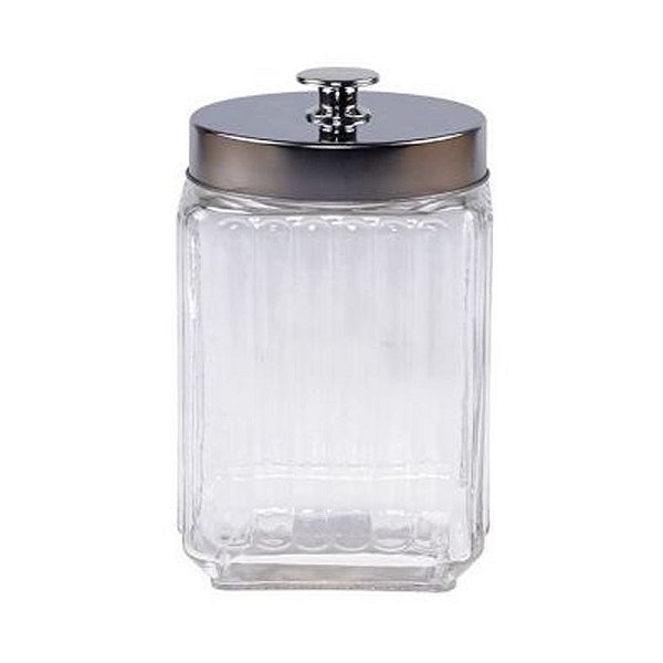 POTE DE VIDRO BOROSSILICATO COM TAMPA DE METAL 1,7L