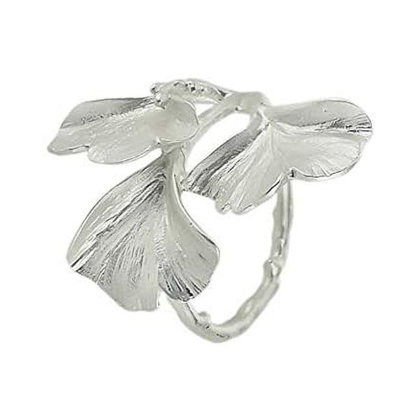 CONJUNTO 4 ANEIS PARA GUARDANAPOS FLOR PRATEADA