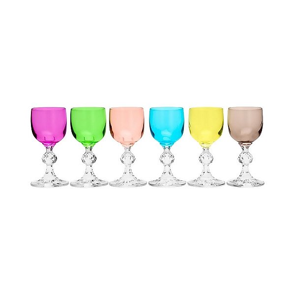 CONJUNTO 6 TAÇAS DE CRISTAL PARA LICOR KLAUDIE STERNA