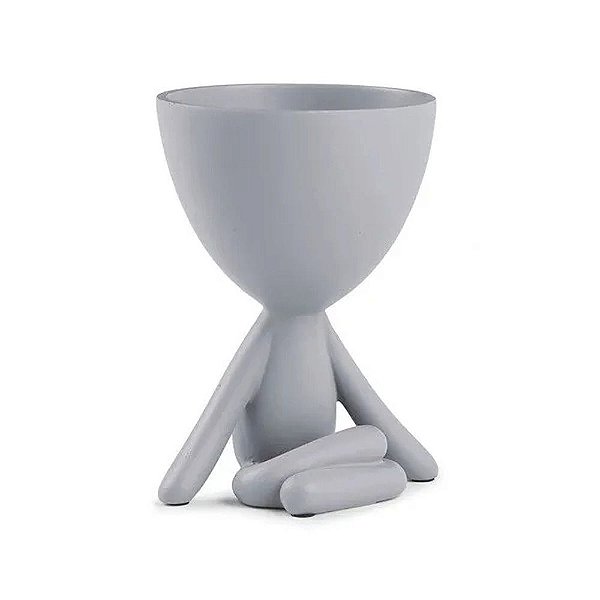 VASO BOB EM POLIRESINA CINZA
