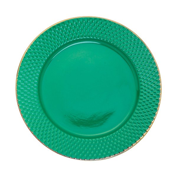 PRATO RASO PORCELANA DROPS VERDE