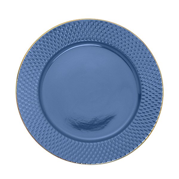 PRATO SOBREMESA PORCELANA DROPS AZUL