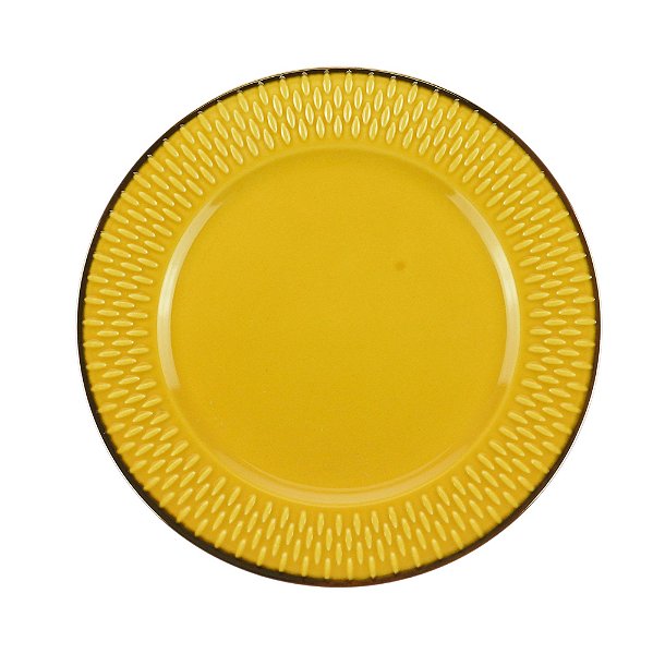 PRATO SOBREMESA PORCELANA DROPS AMARELO
