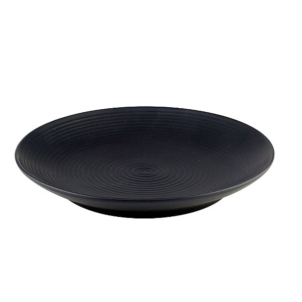 CONJUNTO 2 PRATOS SOBREMESA CERÂMICA PRETO