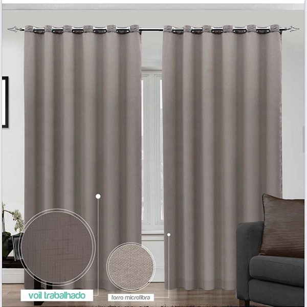 CORTINA DUBAI 1,80X2,70 CINZA