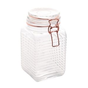 POTE DE VIDRO  HERMÉTICO  COM METAL ROSE GOLD