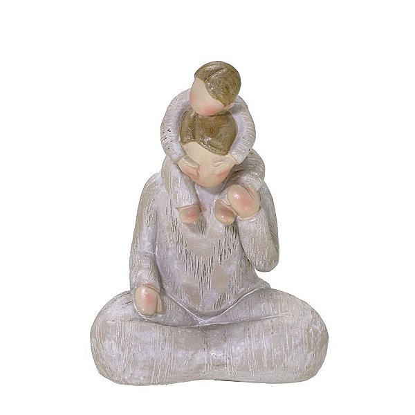 ESTATUETA PAI COM FILHO DECORATIVO