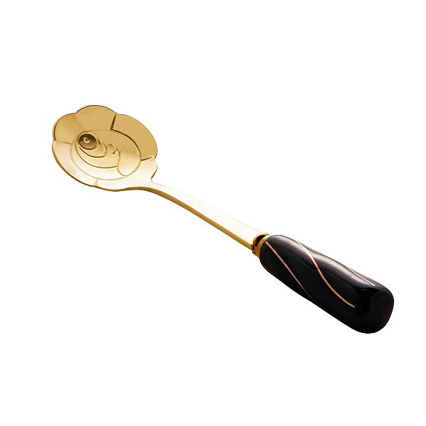 CONJUNTO 4 COLHER AÇO INOX  PRETO E DOURADO