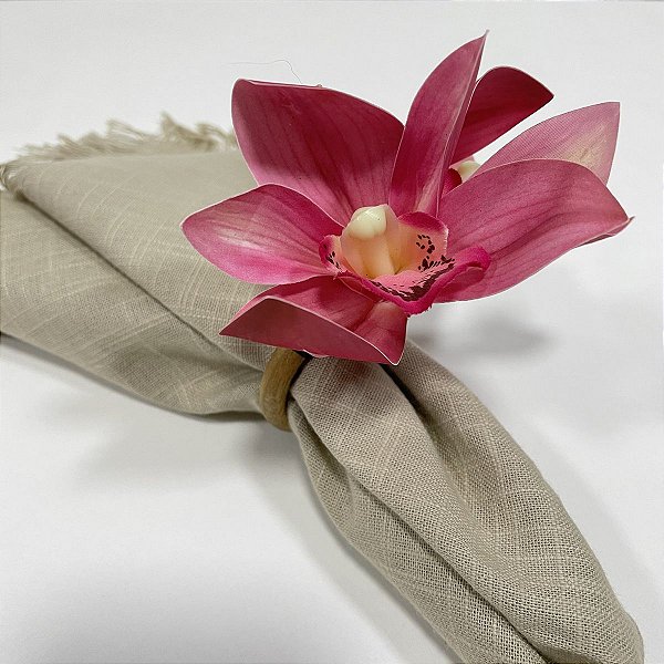 CONJUNTO 4 ANÉIS PARA GURDANAPO AUGURI CASA ORQUIDEA DUPLA ROSA