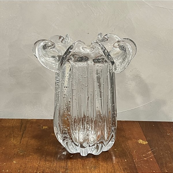 VASO DE MURANO TRANSPARENTE 23CM