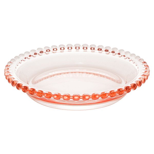 PRATO CRISTAL DE CHUMBO PEARL ROSA 14cm