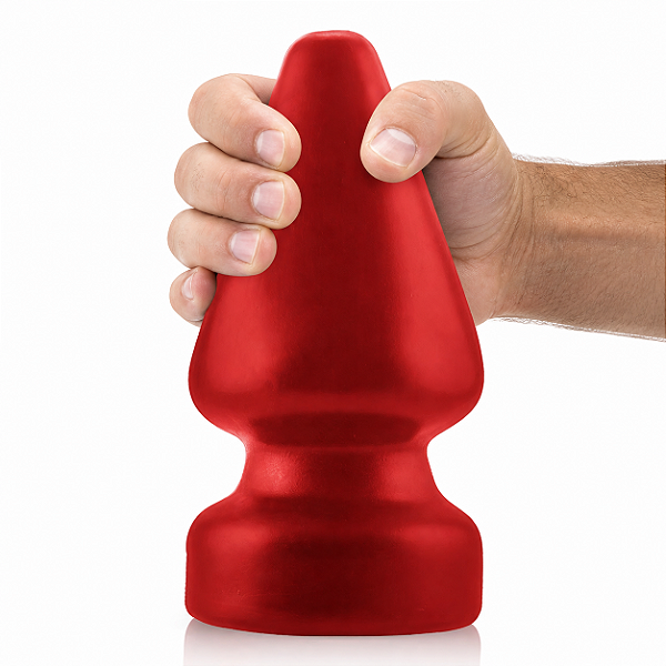 Plug anal gigante vermelho com ventosa 24x11cm