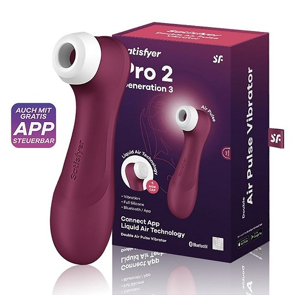 Satisfyer Pro 2 Gen 3 Coonect App recarregável Vinho - Sucção Clitóriana