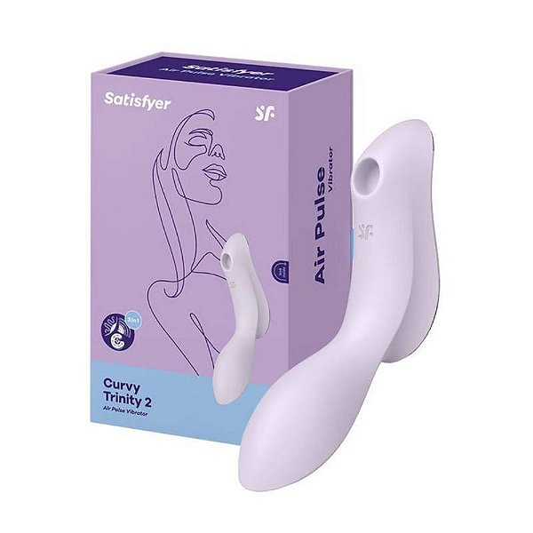 Satisfyer Curvy Trinity 2 Vibrador Ponto G e Clitóris Lilás - Recarregável