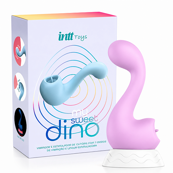 Vibrador e estimulador de clitóris duplo recarregável My Dino Sweet