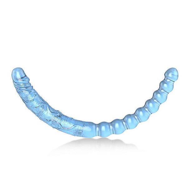 Prótese dupla em silicone azul 44x3,3cm