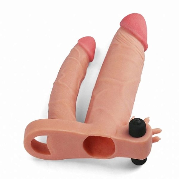 Capa peniana com anel companheiro e vibro Pleasure X-Tender 18,4x3,8cm