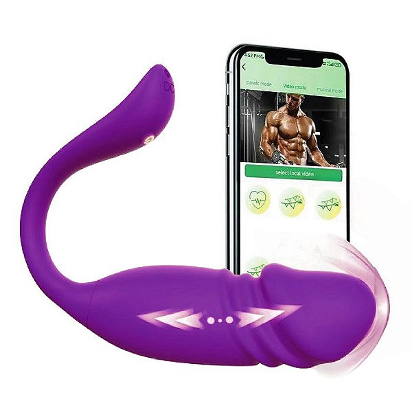 Vibrador Lash Maximus Via APP com Vai e Vem Recarregável