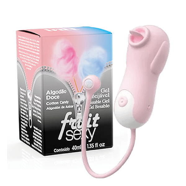 Cápsula língua Mágica Recarregável + Gel Fruit Sex Algodão Doce