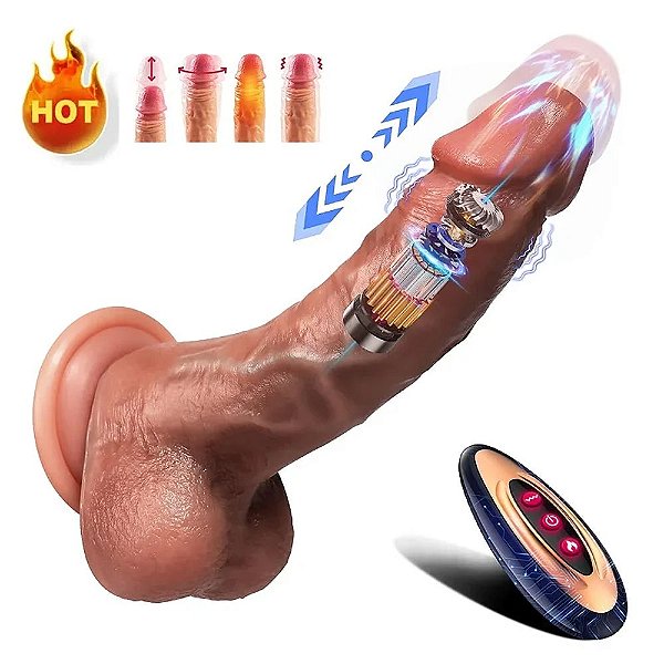 Prótese recarregável com vai e vem e aquecimento 20,5x3,8cm