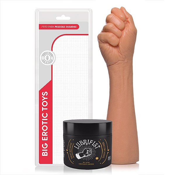 Kit Fisting - Prótese Punho Fechado 34cm + Lubrificante Lubrifist 500g