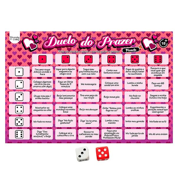Jogo Duelo Do Prazer Picante - Mini Tabuleiro e Dados