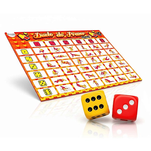Jogo Duelo Do Prazer 36 Posições - Tabuleiro e Dados