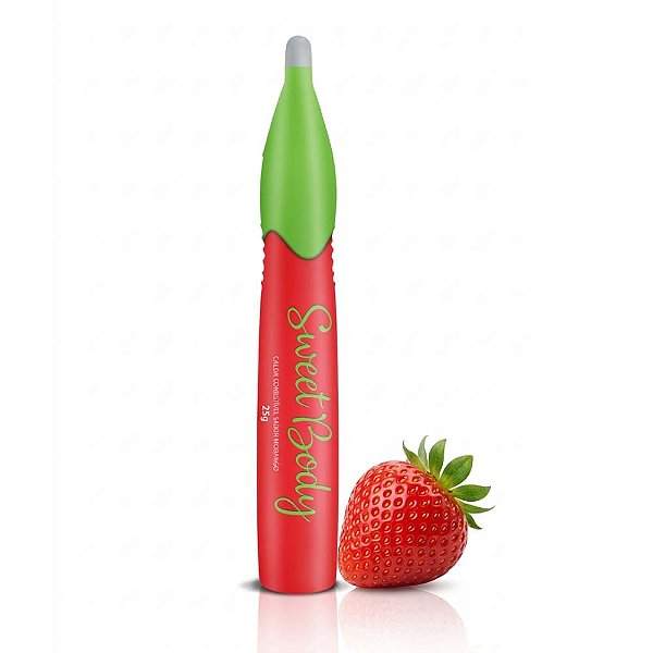 Caneta Comestível Sweet Body Morango 25g