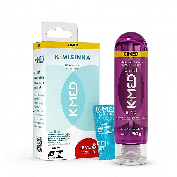 Kit K-Med Lubrificante K-Med 50g + K-misinha Invisível 8un