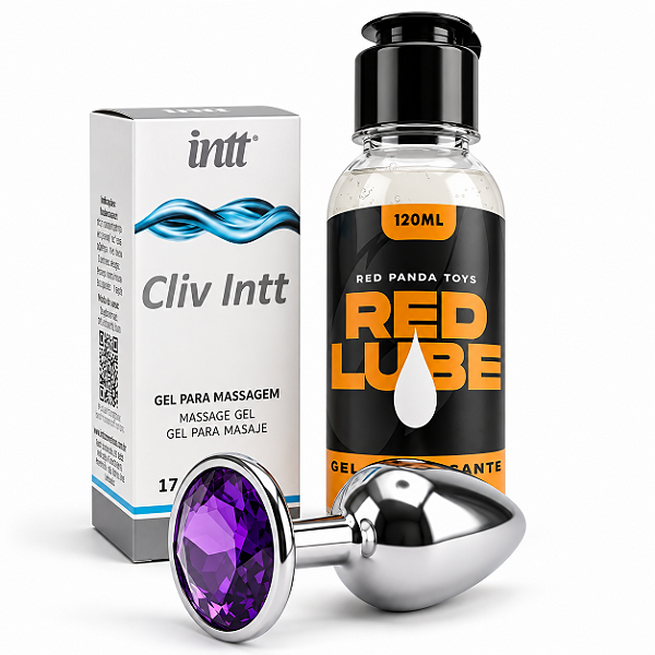Kit Anal Conforto Completo Lubrificante Dessensibilizante Cliv e Plug M