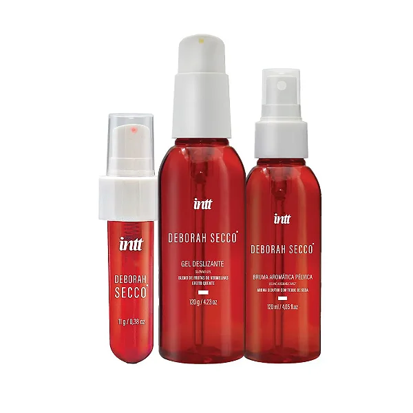 Kit com Calda Beijável Bruma Pélvica Aromática Toque de Seda e Gel Lubrificante Deborah Secco