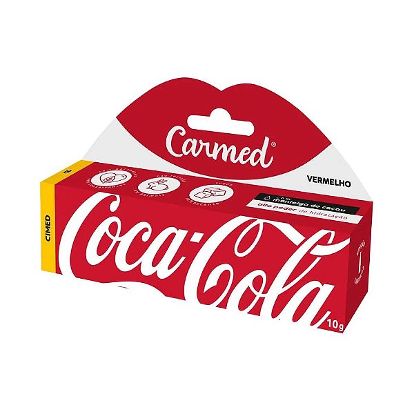 Carmed Hidratante Labial Coca-Cola Vermelho 10g