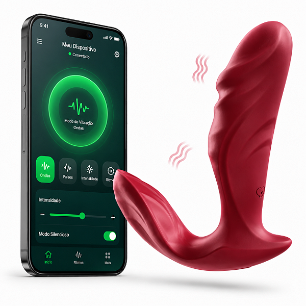 Vibrador Strong Red com controle via APP - Recarregável