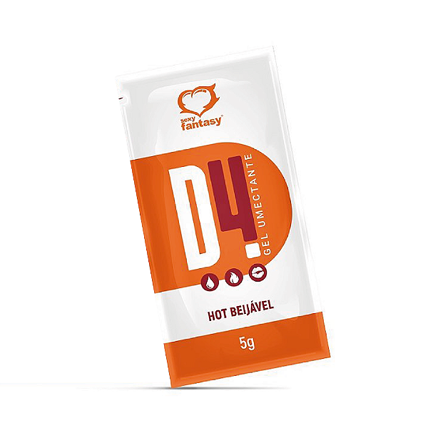 Lubrificante Íntimo D4 Sachê Hot Laranja 5g
