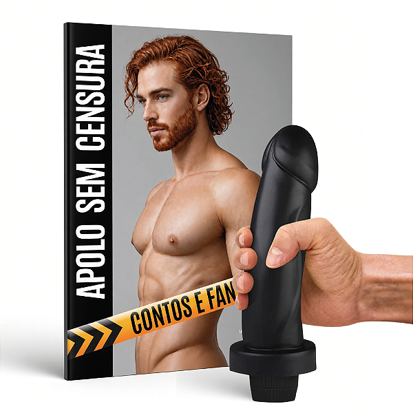 eBook Apolo Sem Censura e Dildo DOM com Vibro 20x4cm