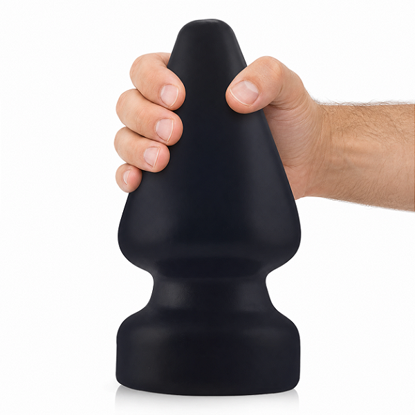 Plug anal gigante preto com ventosa 24x11cm