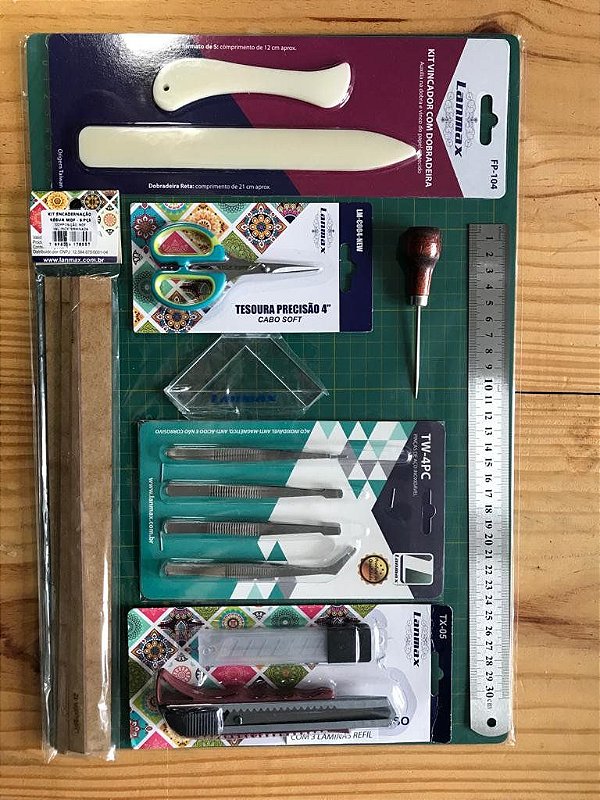 Kit de Encadernação Verde Moldes da Lê e Silhouetteiras Vip - com agulhão e gabarito de MDF