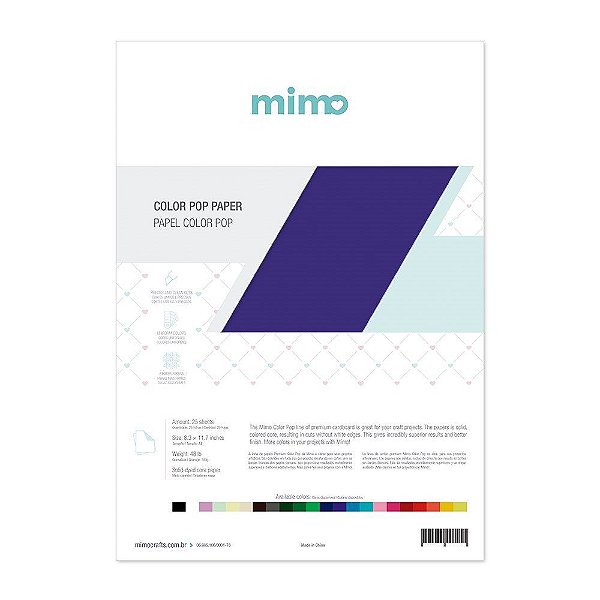 Papel Color Pop Roxo Mirtilo Mimo - A4 - 180 gr - 25 unds