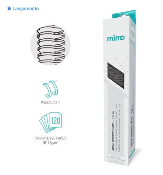 Wire-o - Preto -  Mimo Binding - 5/8" - 20 Un