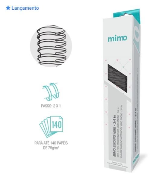 Wire-o - Preto - Mimo Binding - 3/4" - 20 Un