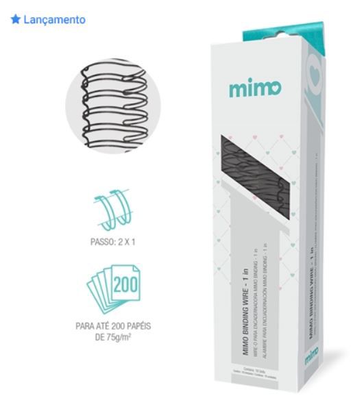 Wire-o - Preto -  Mimo Binding - 1" - 18 Un