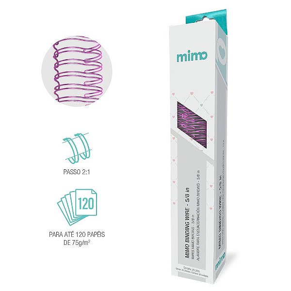 Wire-o - Rosa Bebê -  Mimo Binding  - 5/8" - 20 Un