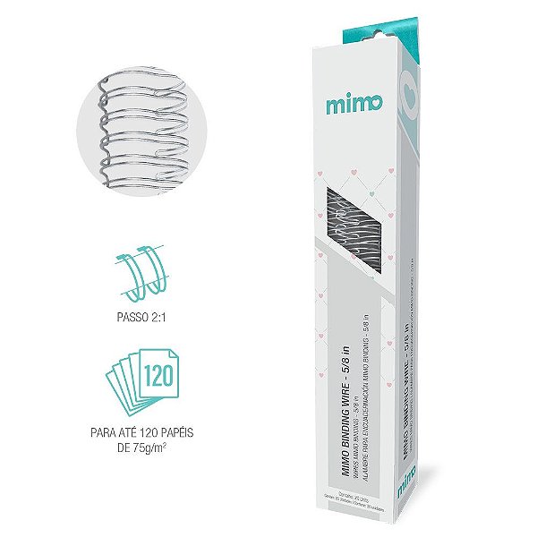 Wire-o - Prata -  Mimo Binding  - 5/8" - 20 Un